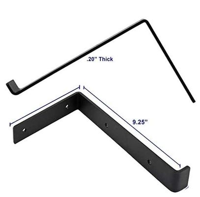 Pesante 5 6 7 8 9 polvere nera di rivestimento di metallo bracket L galleggiante bracket scaffale da parete
