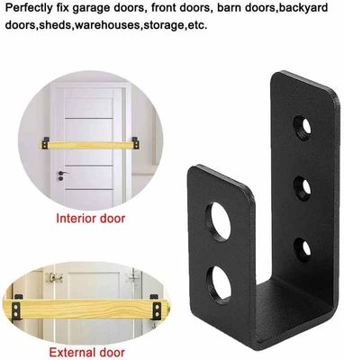 OEM Custom Black Powder Coated Stamping Metal U Shape Door Barricade Brackets