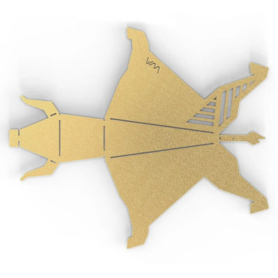OEM Parti metalliche personalizzate di lamiera Taglio laser personalizzato Curvatura di ottone Origami Scultura di toro Arte metallica moderna