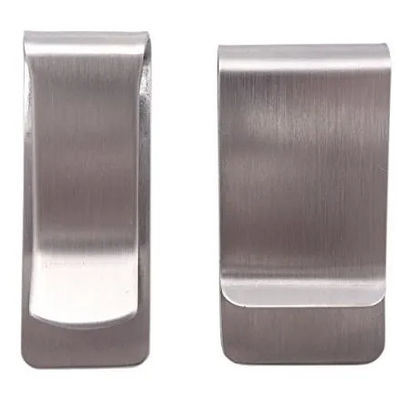 Clampette a penna di denaro Standard Custom Punching Label Holder Acciaio inossidabile Slim Card Id Uomini Donne Portafoglio Metalli Parts Stamping