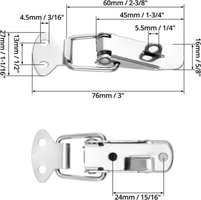 Acciaio inossidabile 304 Toggle Latch Nickel Plated Zinc Finish Spring Loaded Box Clamp Lock Hardware