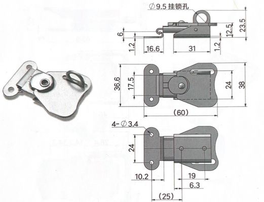 Equipaggiamento di monitoraggio accettabile su misura Hardware 304 in acciaio inossidabile Chiusurabili Butterfly Toggle Lock Fasteners