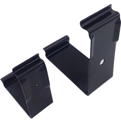 Stampaggio in lamiera di metallo fabbricazione su misura rivestimento elettronico nero zinco acciaio compensato riutilizzabile scatola di legno clip di scatola di metallo