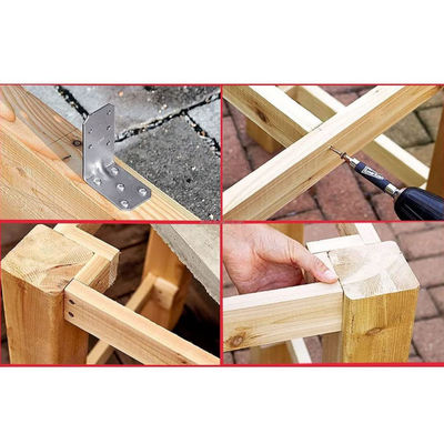Connettore in legno di acciaio galvanizzato su misura Hardware Metal Decorative L Bracket For Timber