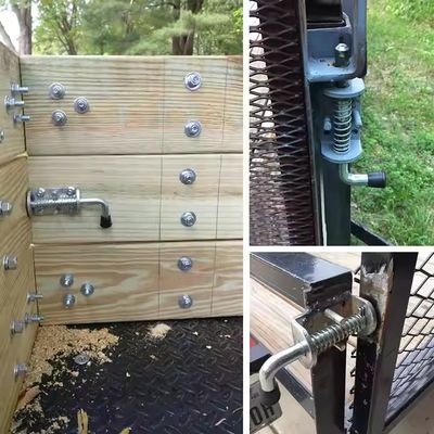 Saldatura a caldo con perno a molla zincato, catenaccio a barilotto, finitura spazzolata, serratura per porta, campione gratuito